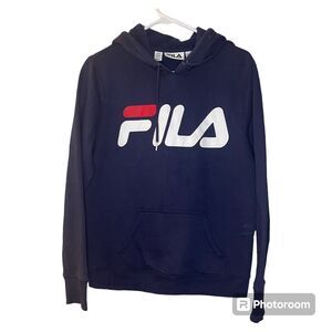 FILA Pullover Hoodie Women's Size Large Long Sleeve Sport Blue Sweater